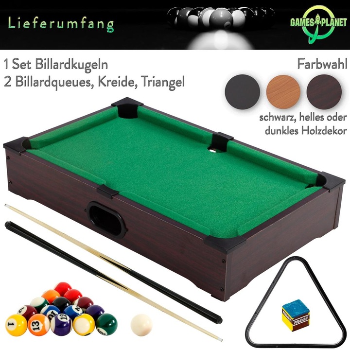 Image du produit Games Planet Mini billard NANO + accessoires, foncé