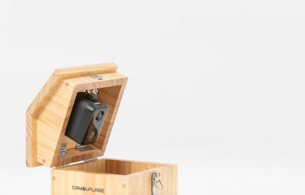 Actual product image WildcameraXL Camouflage bird house EZ Nesteye, Basic colour: Brown, Species: Bird