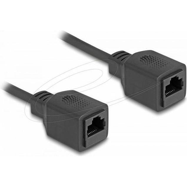 Delock RJ45 Spiralkabel Buchse zu Buchse Cat.5e UTP 1 m bis (U/FTP, CAT5e, 3 m), Netzwerkkabel