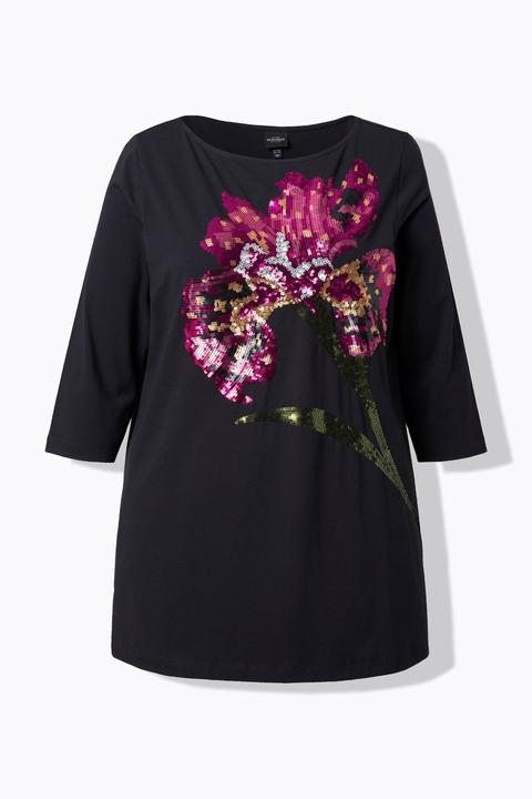Produktbild Ulla Popken Sweatshirt, A-Linie, U-Boot-Ausschnitt, 3/4-Arm, Modalmix (58)