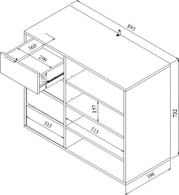 Immagine prodotto Temahome Finnley (89,5 x 39,5 x 73 cm)