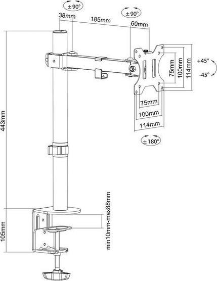 Produktbild Neomounts Desk Mount 2 pivots (Tisch, 32")