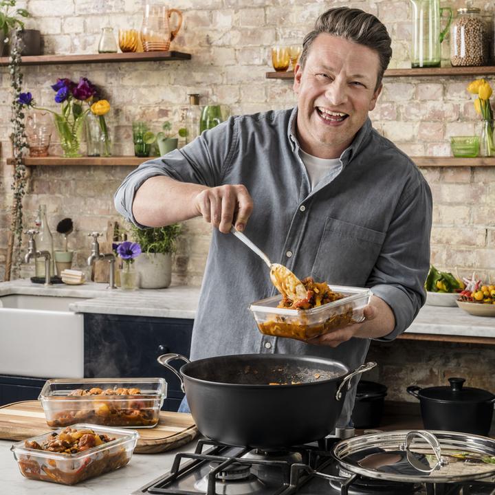 Produktbild Tefal Jamie Oliver Batch Cooking Set mit Rezept-Booklet (30 cm, Pfannenset + Topfset, Kochtopf, Aluminium)