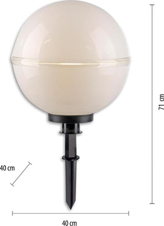 Produktbild Just Light Kugelleuchte Gartenlampe 2er SET Erdspiess, weiss, spritzwasserschutz (E27, IP44)