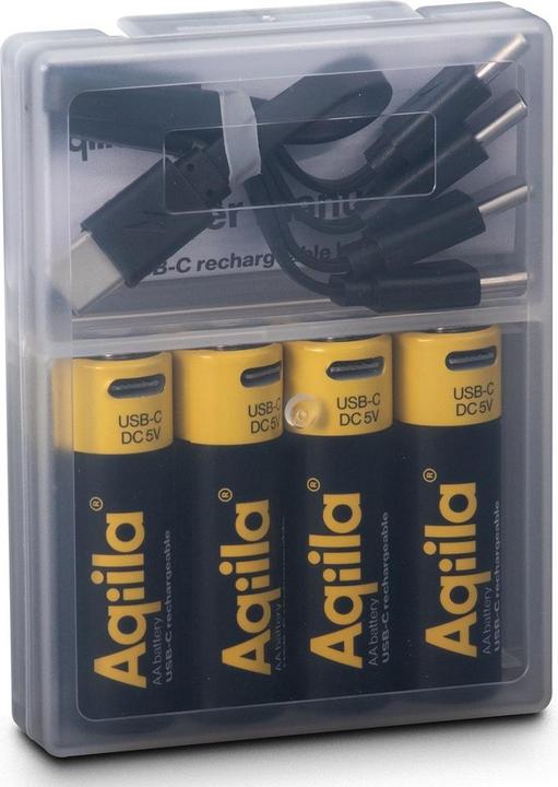 Actual product image Aqiila - USB-C Rechargeable Battery - Size AA - 2000 mAh - 4 pack (4 pcs., AA, 2000 mAh)