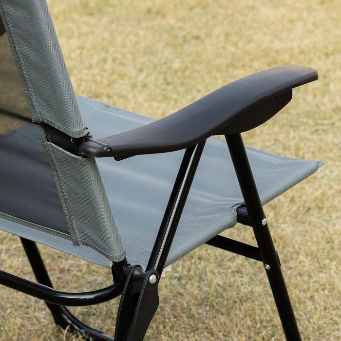 Actual product image Swisshandel24 Set of 2 folding chairs folding garden chair with adjustable backrest armrest camping chair for ga