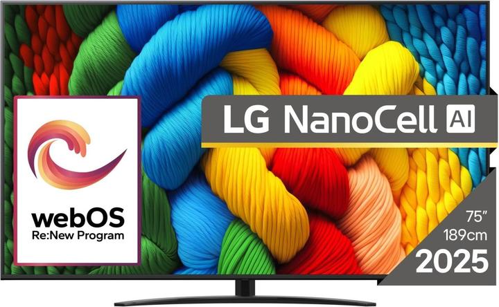 Produktbild LG 75NANO81A3A (75", LED, 4K, 2025)