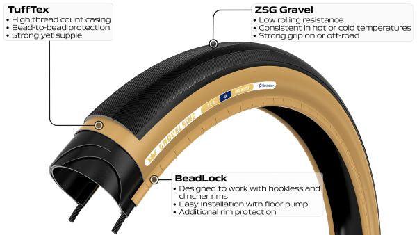 Actual product image Panaracer GravelKing folding tyre - Black/Brown 28" (Tyre width: 28mm Tubed) (28 x 2.00, 28-622)