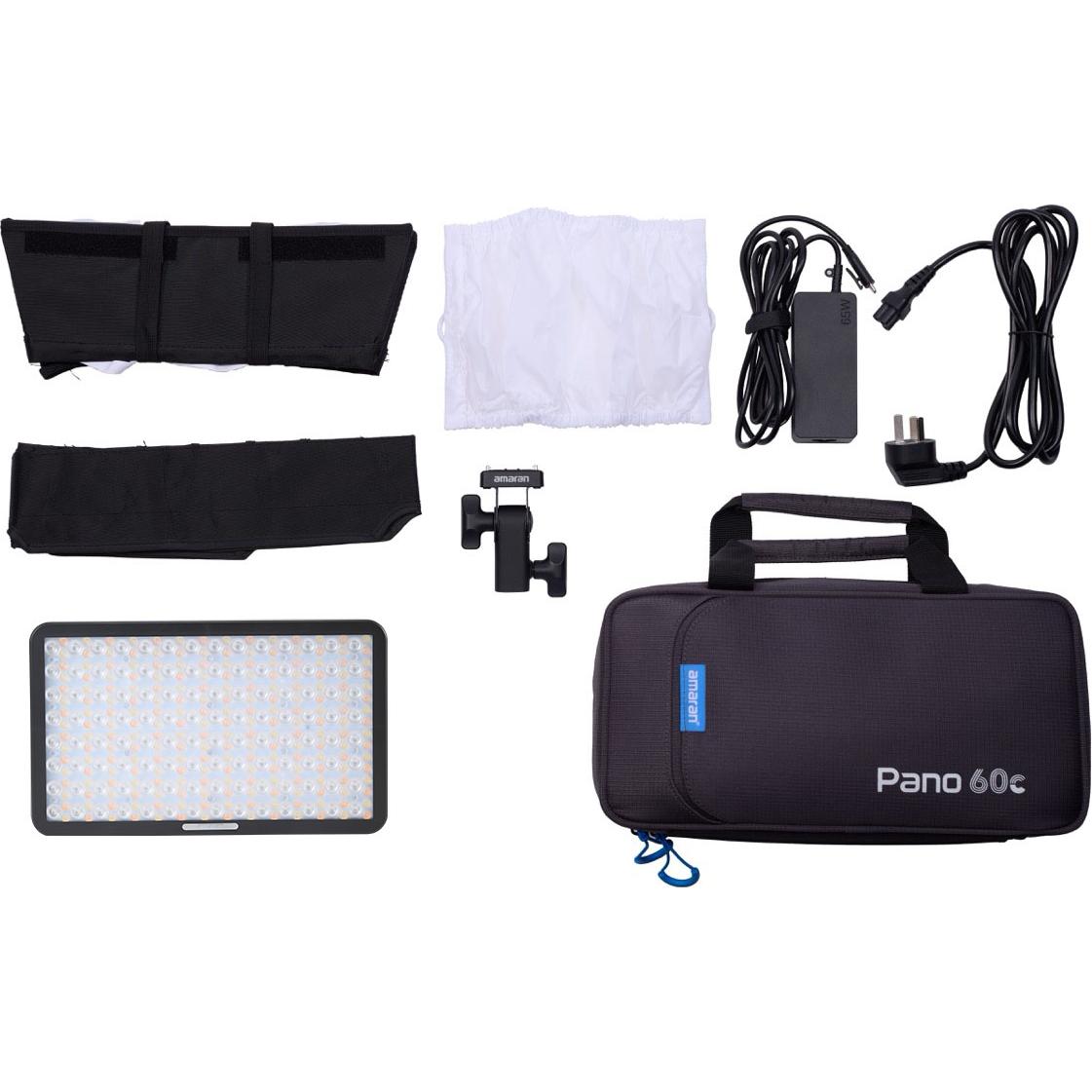 Amaran Pano 60c Kit (Charcoal) (EU) (Apparecchio di illuminazione a superficie), Luce continua, Nero