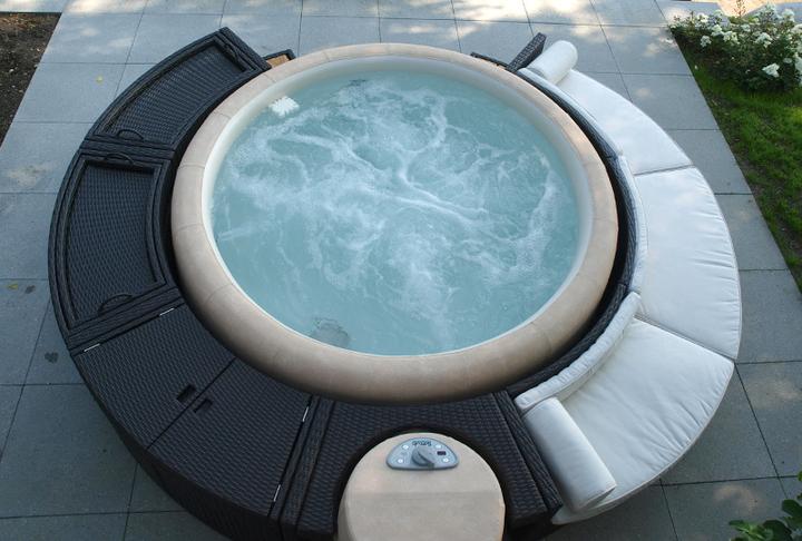 Softub Poly Rattan Chill Lounge 220 Mocca