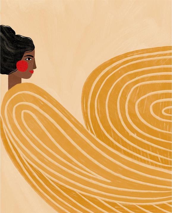 Bea Muller bedruckt The Woman With The Yellow Stripes (50 x 40 cm)