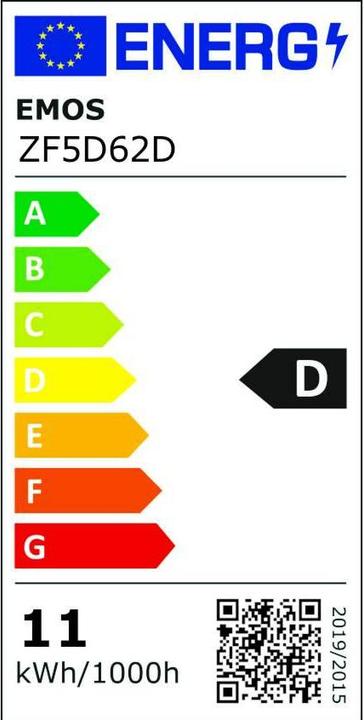 Energie-Label Emos LED Lampe Filament A60 / E27 / 11W (100 W) / 1 521 lm / Warmweiss / dimmbar (E27, 1521 lm, 1x)