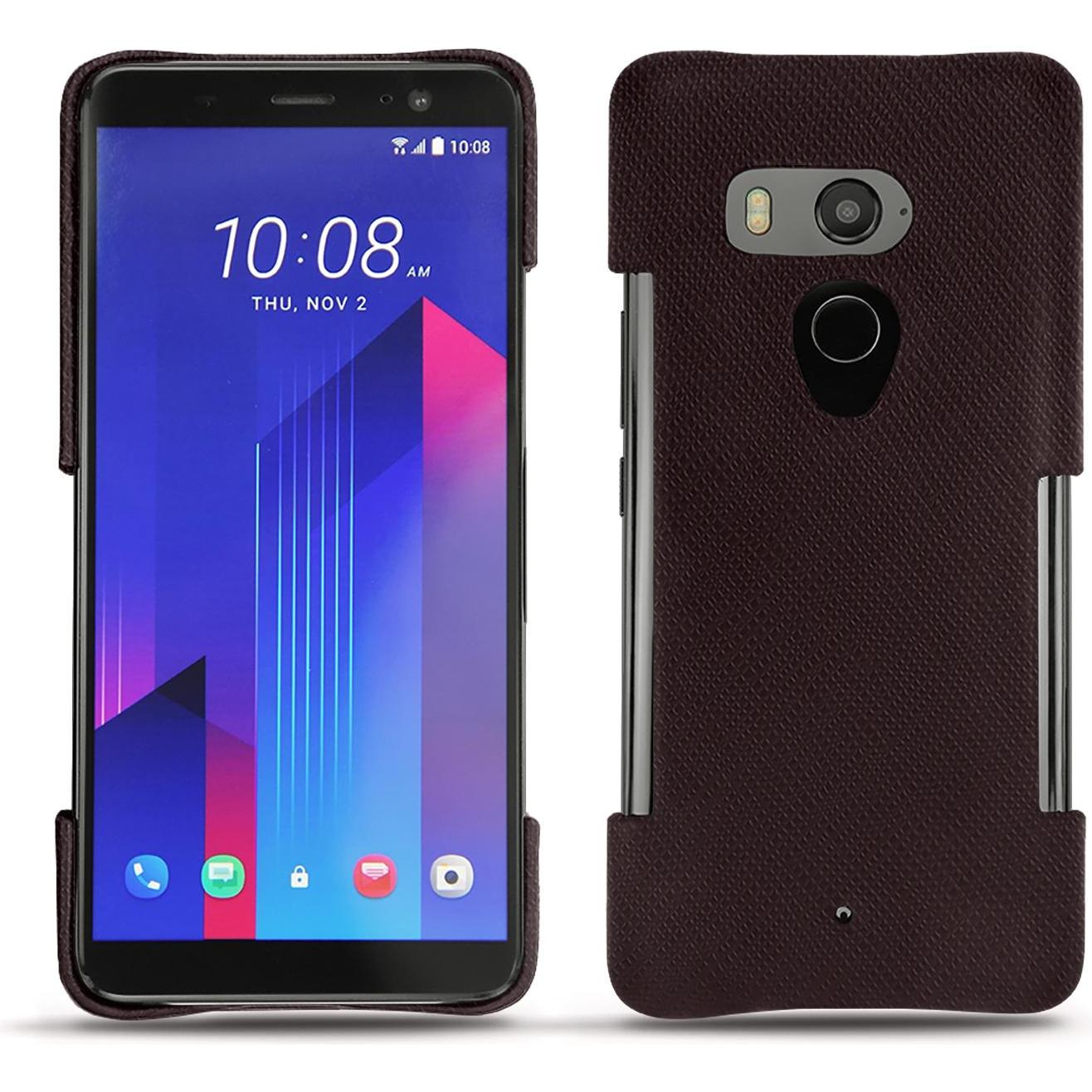 Noreve Lederschutzhülle (HTC U11+), Smartphone Hülle, Braun