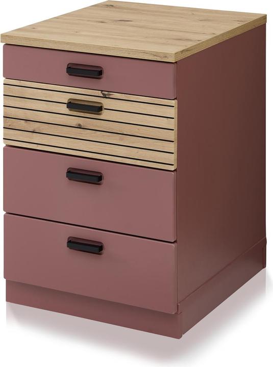 Artisan oak reproduction, Matt black, Rusty red