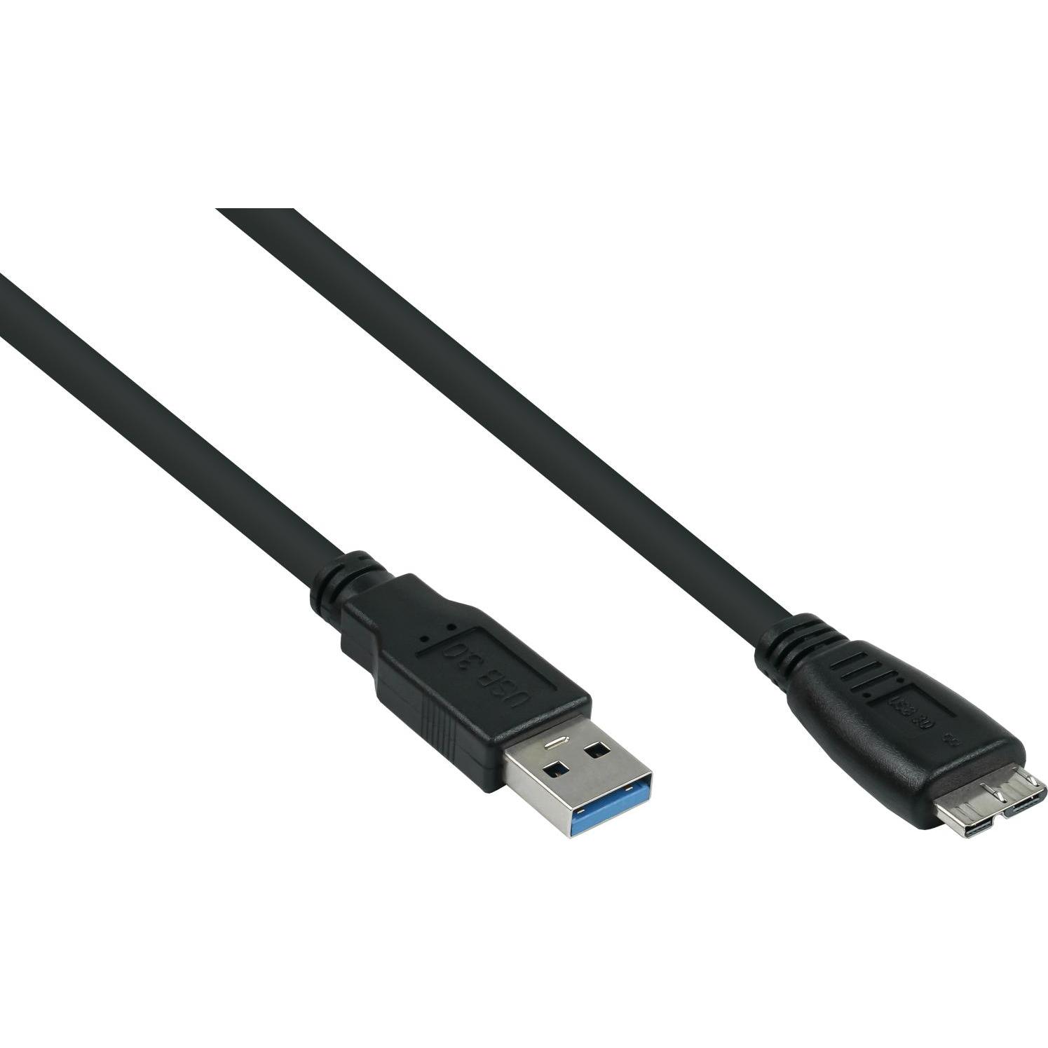 Good Connections Kabelmeister USB 3.0 an USB Micro B CU 0,5m schwarz (0.50 m, USB 3.2 Gen 1), USB Kabel