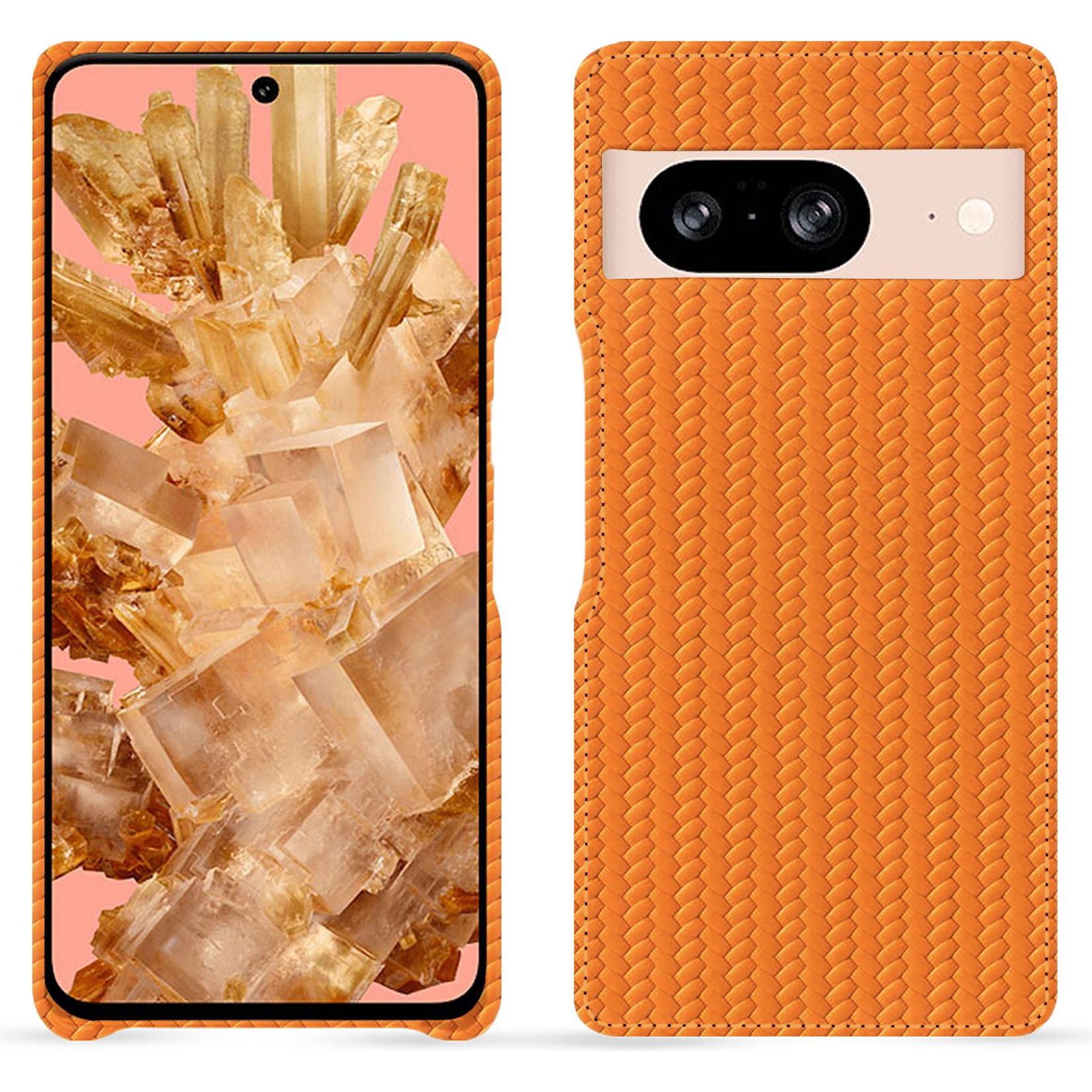 Noreve Lederschutzhülle (Google Pixel 8), Smartphone Hülle, Orange