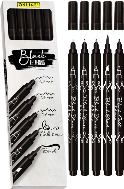 Actual product image Online Black Lettering Set (Black, 5 x)