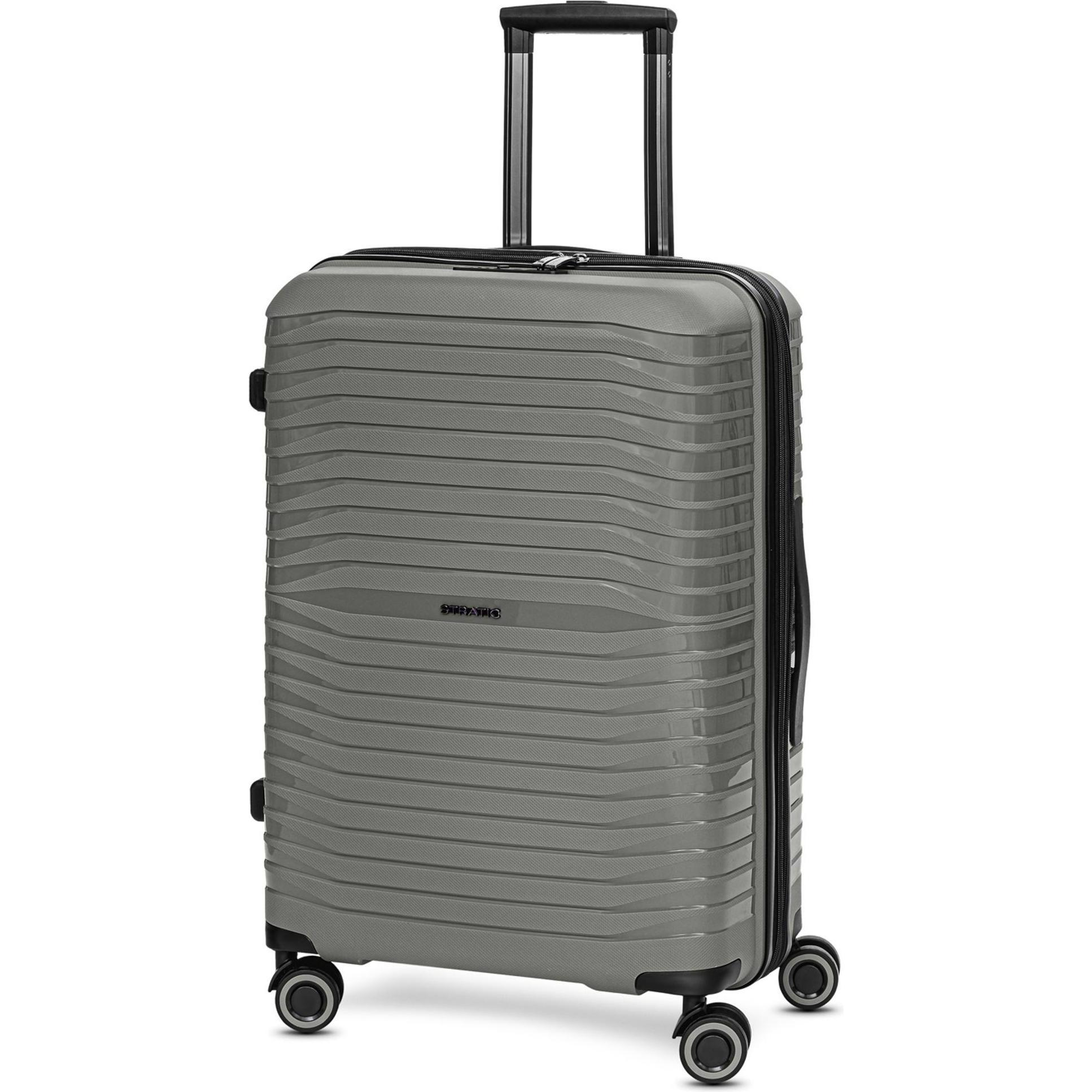 Thumbnail - Stratic, Koffer, Shine 4 Rollen Trolley 65 cm mit Dehnfalte, Schwarz, (69 l, M (50 - 90l))