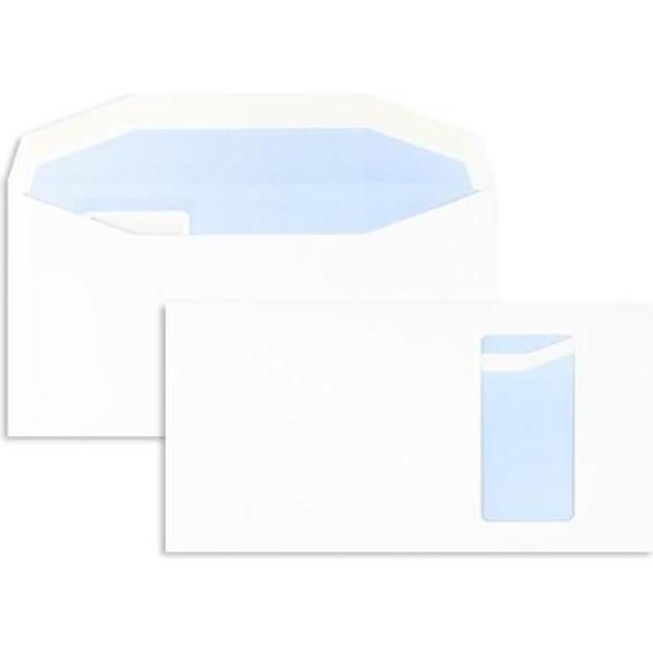 Blanke, Briefumschlag, Kuvertierhüllen 121x235mm 90g/qm gummiert Sonderfenster VE=1000 Stück weiss (1000 x)