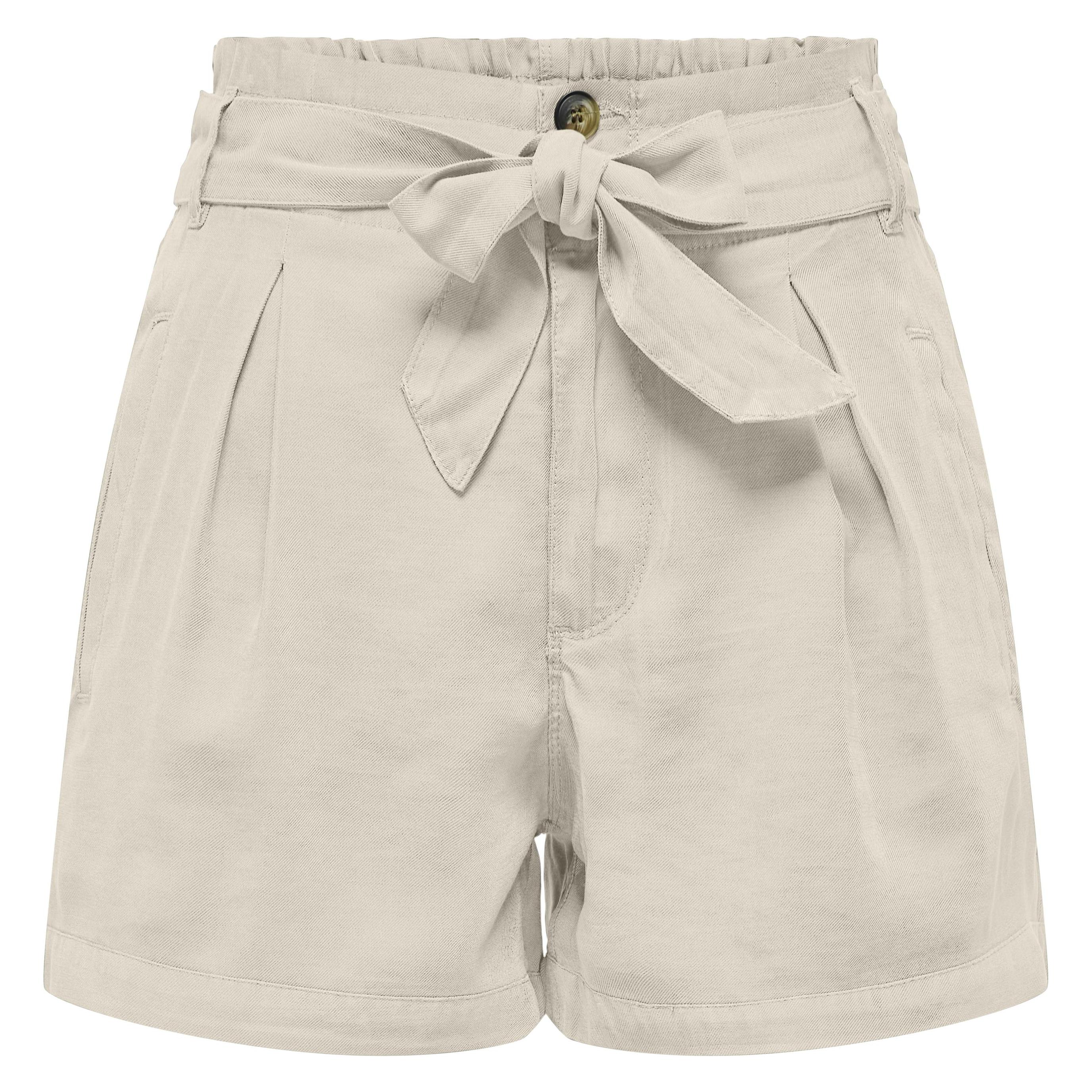 Only, Damen, Shorts, Onlaris Life Hw Belt Shorts Cc Wvn, Grau, (L)