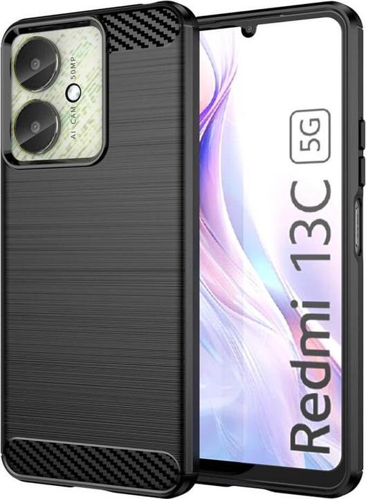 Actual product image Cover-Discount Xiaomi Poco C65 / Redmi 13C - Metal look case black (Xiaomi Poco C65, Xiaomi Redmi 13C)