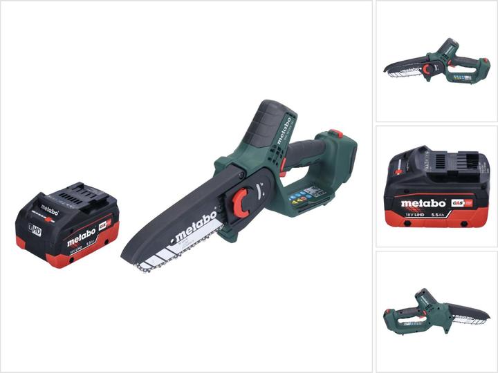 Actual product image Metabo MS 18 LTX 15 Battery wood saw 18 V 15 cm 5 m/s + 1x battery 5.5 Ah - without charger (Battery chain saw)