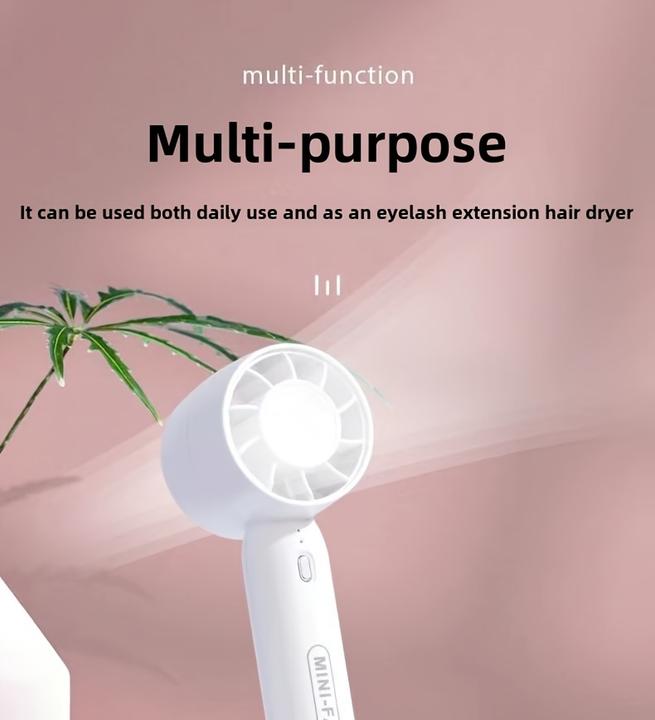 Actual product image PhoneLook Mini USB Ventilator tragbar wiederaufladbar 3 Geschwindigkeiten mit Ständer