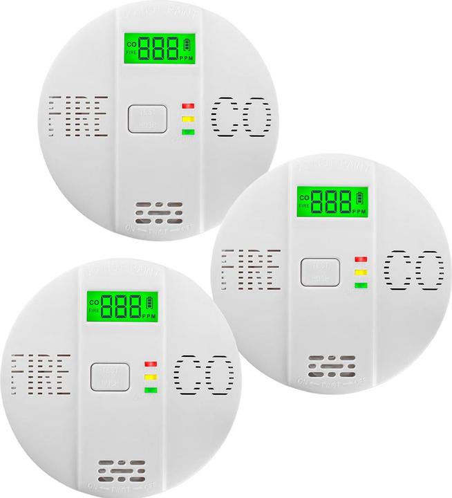 Immagine prodotto Eaxus 3er-Set CO & Rauchmelder Kombigerät Air-Guard Duo, 85dB, Brand- & Kohlenmonoxidalarm