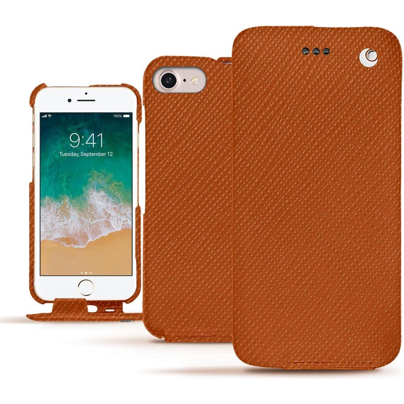 Thumbnail - Noreve Lederschutzhülle vertikal (Apple iPhone 7), Smartphone Hülle, Orange