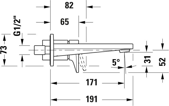 Produktbild Duravit Einhebel-Waschtischmischer Tulum Unterputz, Ausladung 171mm chrom