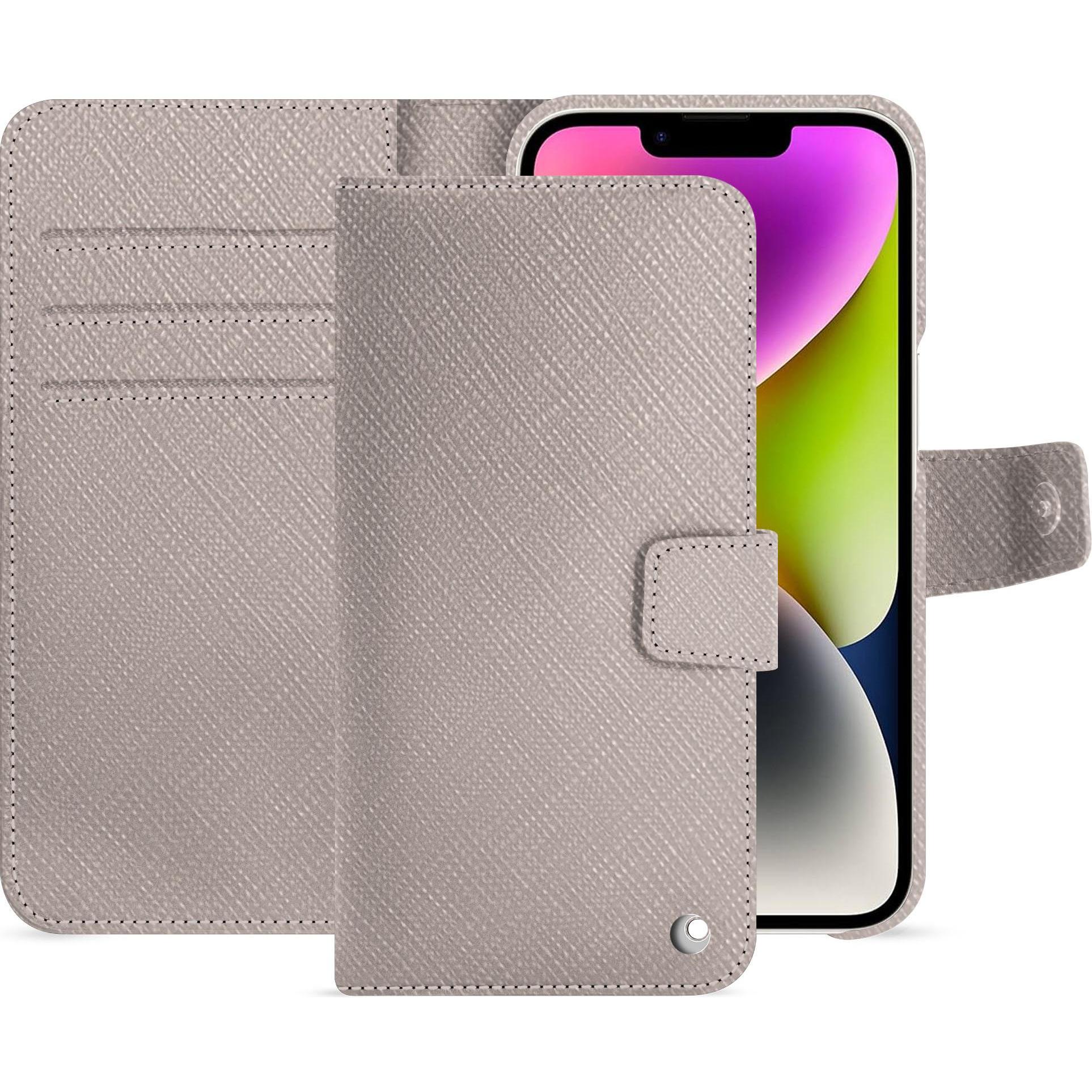 Noreve Lederschutzhülle Apple iPhone 15 Plus (Apple iPhone 15 Plus), Smartphone Hülle, Beige