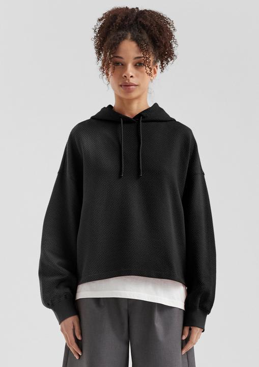 Produktbild s.Oliver Sweatshirt Sweatshirt mit Strukturmuster und Kapuze (M)