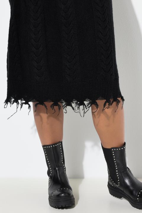 Produktbild Angel of Style Strickkleid, Straight Fit, Midilänge, Fransen, Leo-Langarm (60)