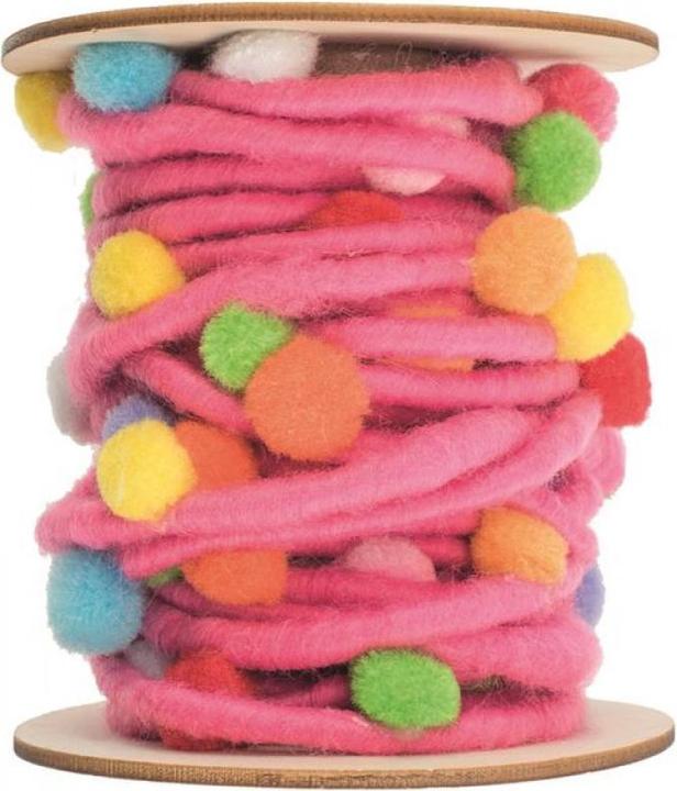 Image du produit Glorex Cordon de feutre avec pompons, rose