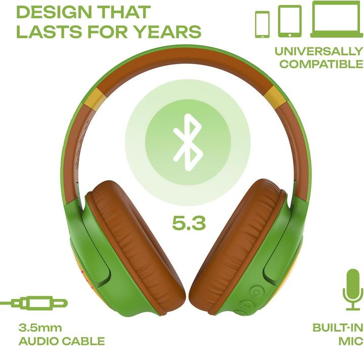 Actual product image PowerLocus Bobo Bluetooth-Kinderkopfhörer turtle