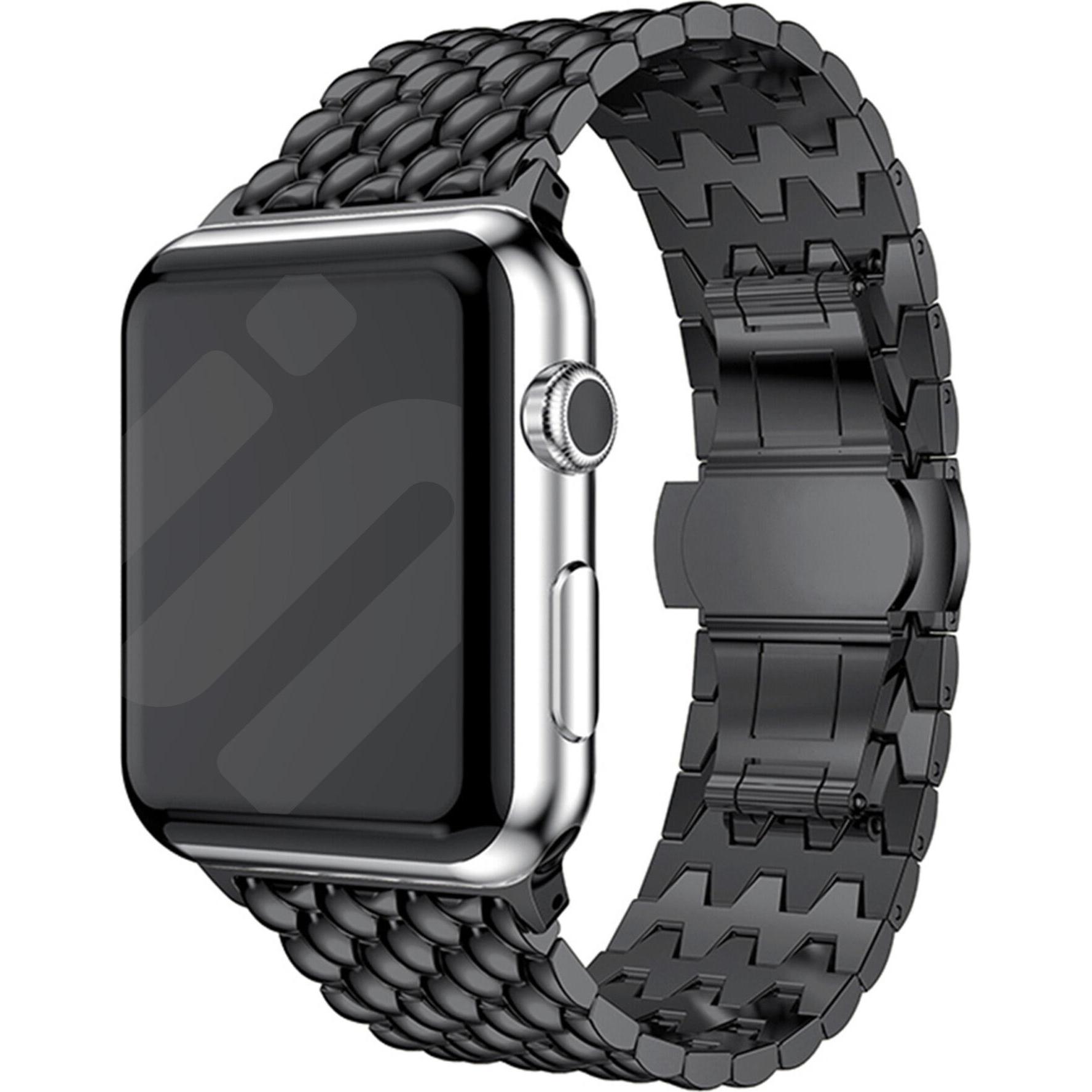 Strap-it Armband (Stahl, Apple Watch), Uhrenarmband, Schwarz