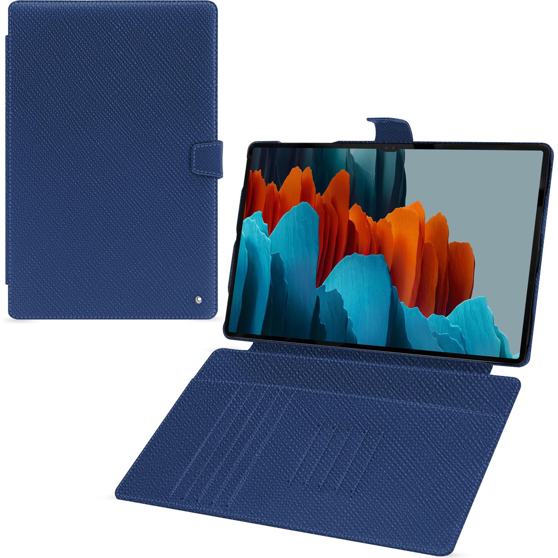 Noreve Lederschutzhülle Samsung Galaxy Tab S9 Ultra (Galaxy Tab S9 Ultra), Tablet Hülle, Blau