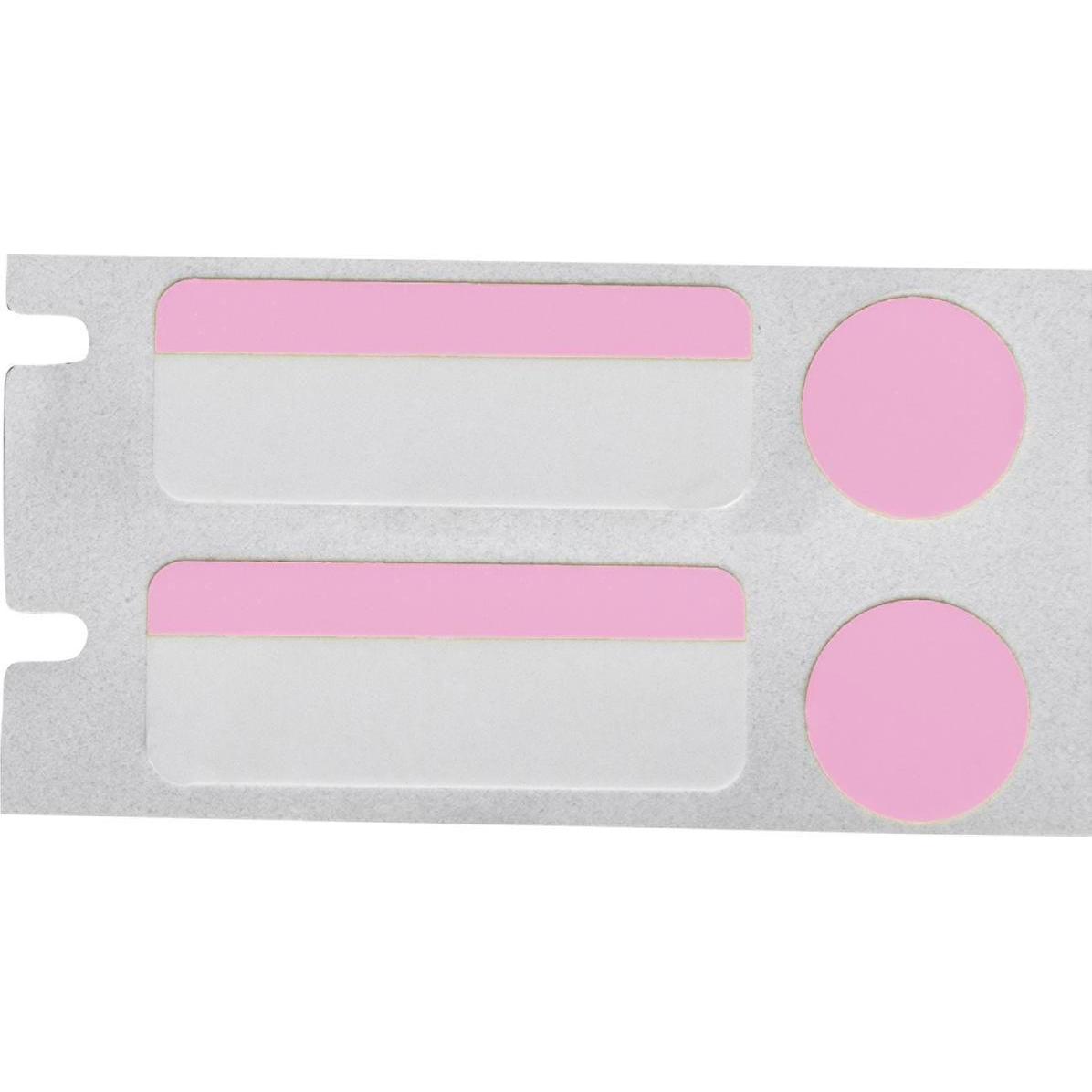 Brady, Etiketten, THT-306-494-3-PK, Polyester, Weiss/Pink, glänzend, 25.40 x 12.70 mm, mit Deckeletikett (Pink)