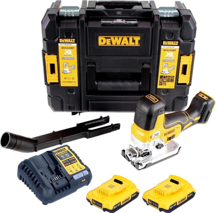 Produktbild DeWalt DCS 335 D2 Akku Stichsäge 18V + 2x Akkus 2,0 Ah + 1x Schnellladegerät in TSTAK