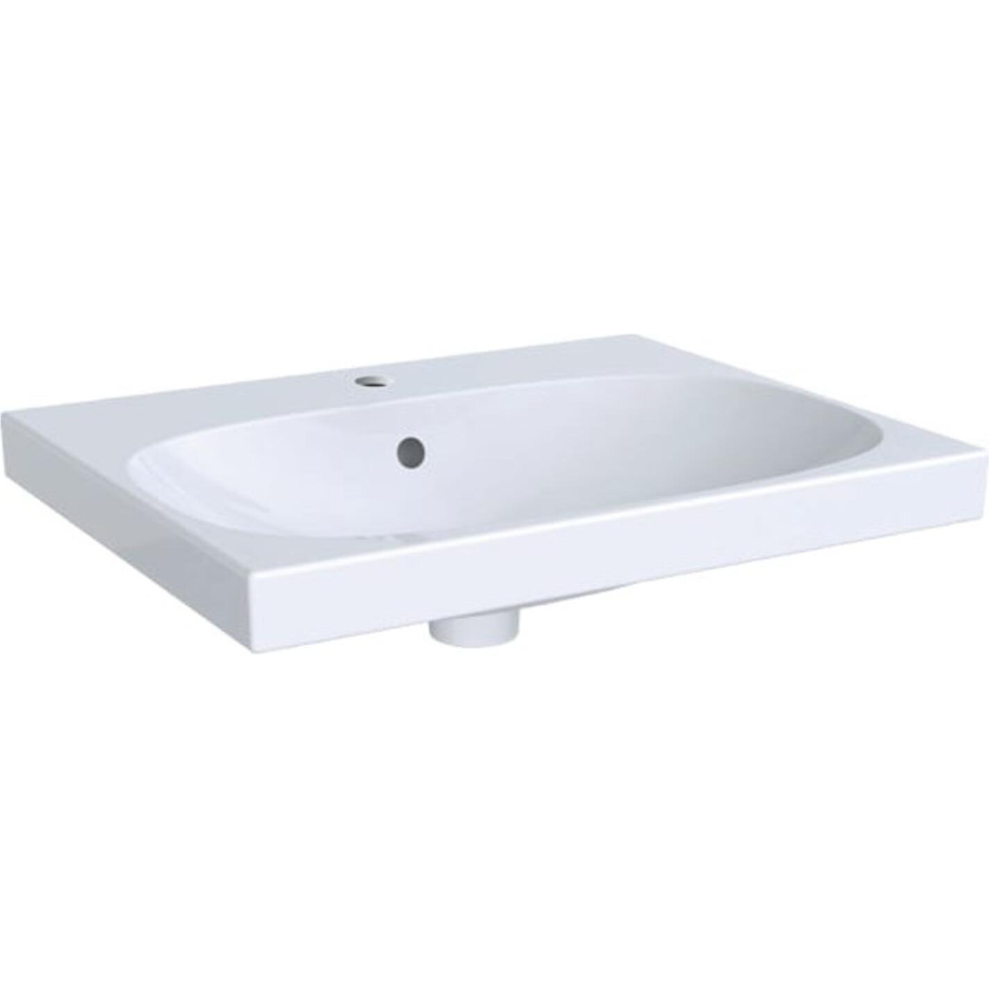 Geberit, Lavandino, Lavabo Acanto 60 Cm Bianco Keratec 500620018 (480 Mm, 600 Mm)