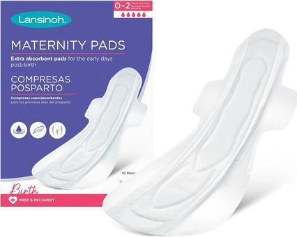 Lansinoh Maternity Pads After Birth Extra Absorbent with Wings 10 count