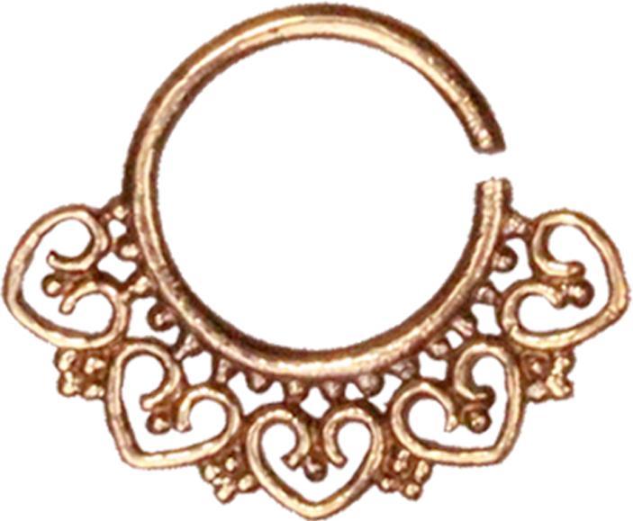 Produktbild Star Piercing Micro Piercing Ring rosegold Herzen und Kugeln (ohne Messing, Bronze)