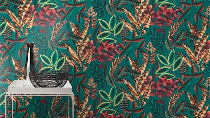 Actual product image Rasch Non-woven wallpaper 485547 Florentine III Bltter blue