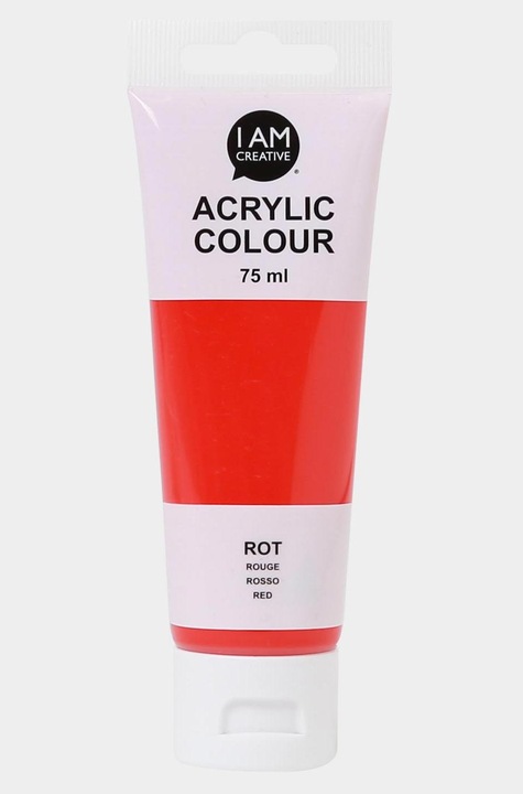 Produktbild I Am Creative Basic Acryl, Acrylfarbe auf Wasserbasis, 75 ml (Rot, 75 ml)