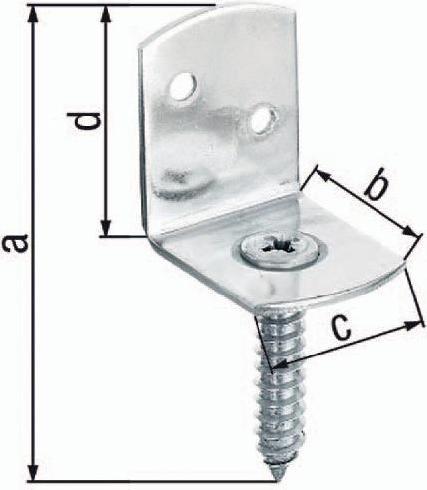 Actual product image GAH Wattle fence holder 83x32x30x38mm stainless steel matt L-shape (50 pcs.)