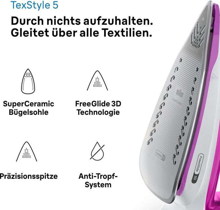 Actual product image Braun SI5225PU TexStyle 5 steam iron, purple (2500 W, 200 g/min)