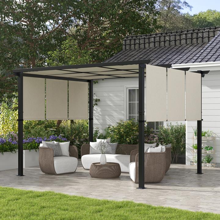Produktbild Outsunny Pergola Stahl, Polyester Beige (357 cm, 296 cm)