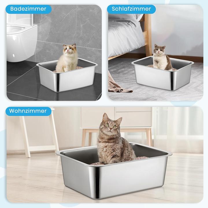 Actual product image Lohofrnny Anti-Rutsch Katzenklo (Cat litter tray open)