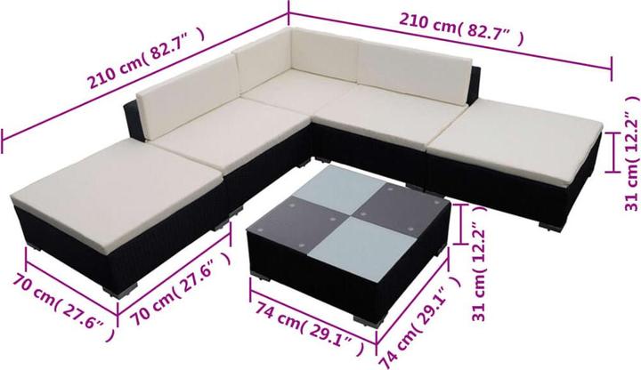 Actual product image vidaXL Garten Lounge