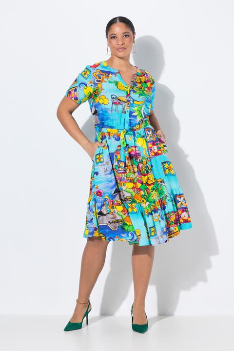 Produktbild Miamoda Kleid, A-Linie, Italien-Muster, Saumvolant (52)